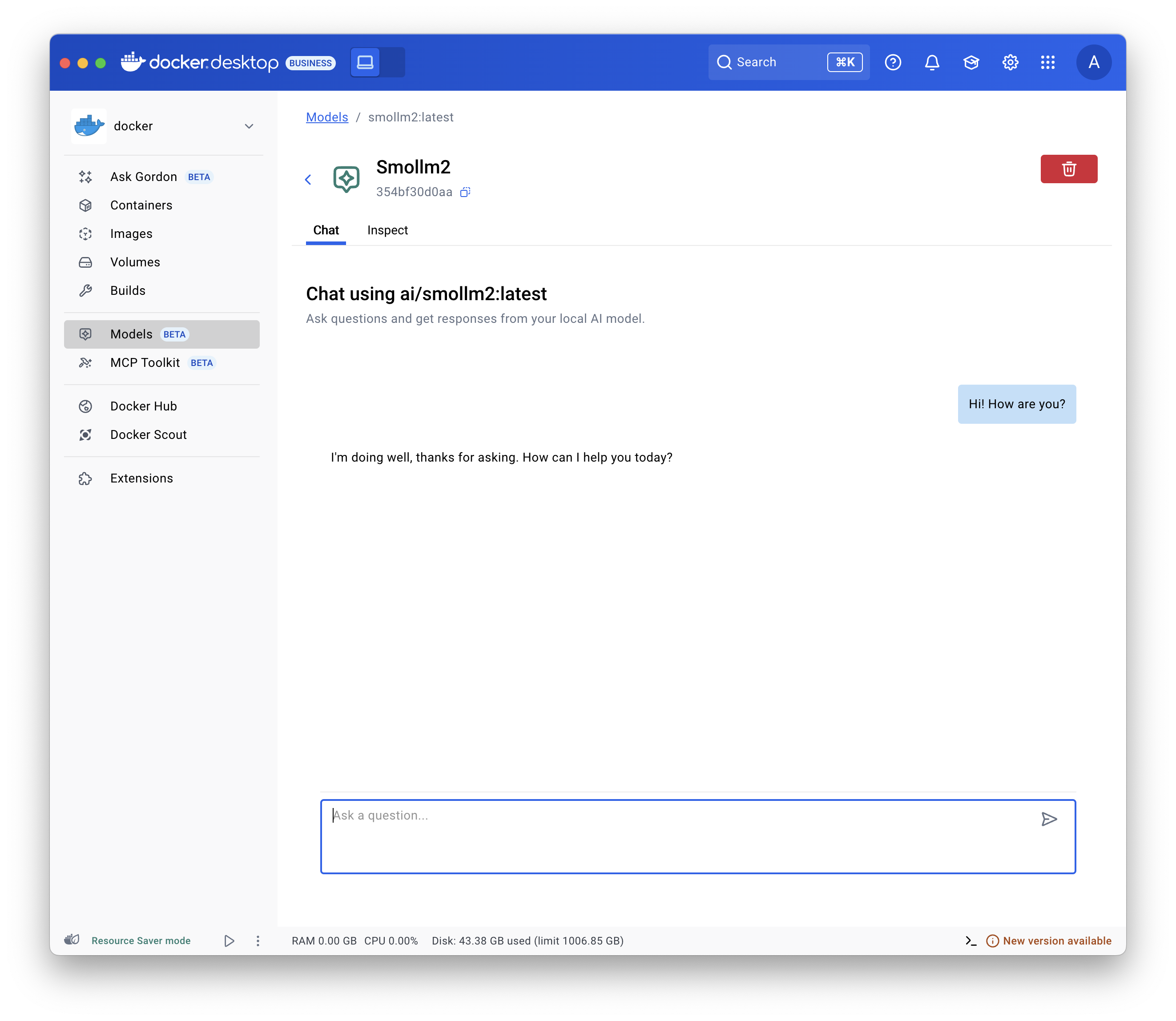 显示本地视图的屏幕截图。