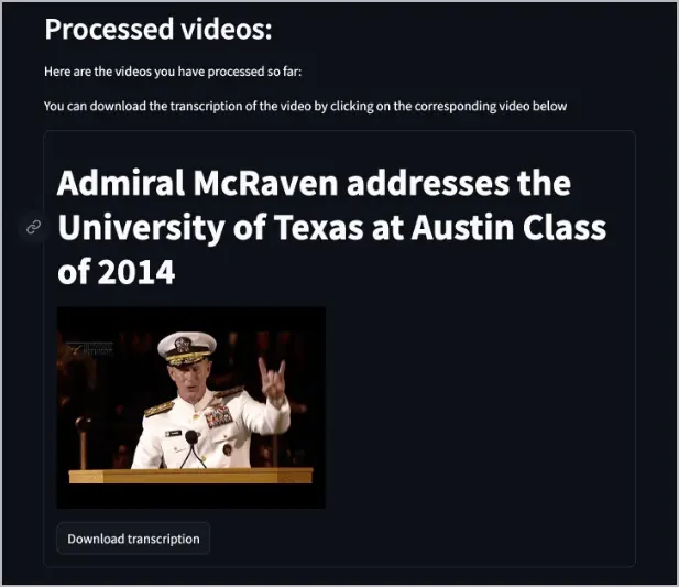 yt-whisper 服务中已处理的视频